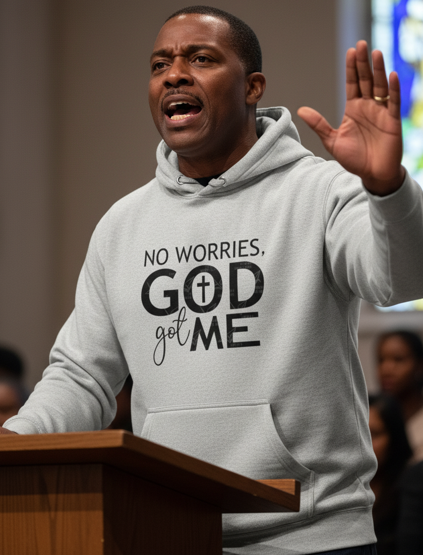 No Worries, God Got Me Hoodie | Christian Faith Inspirational Pullover