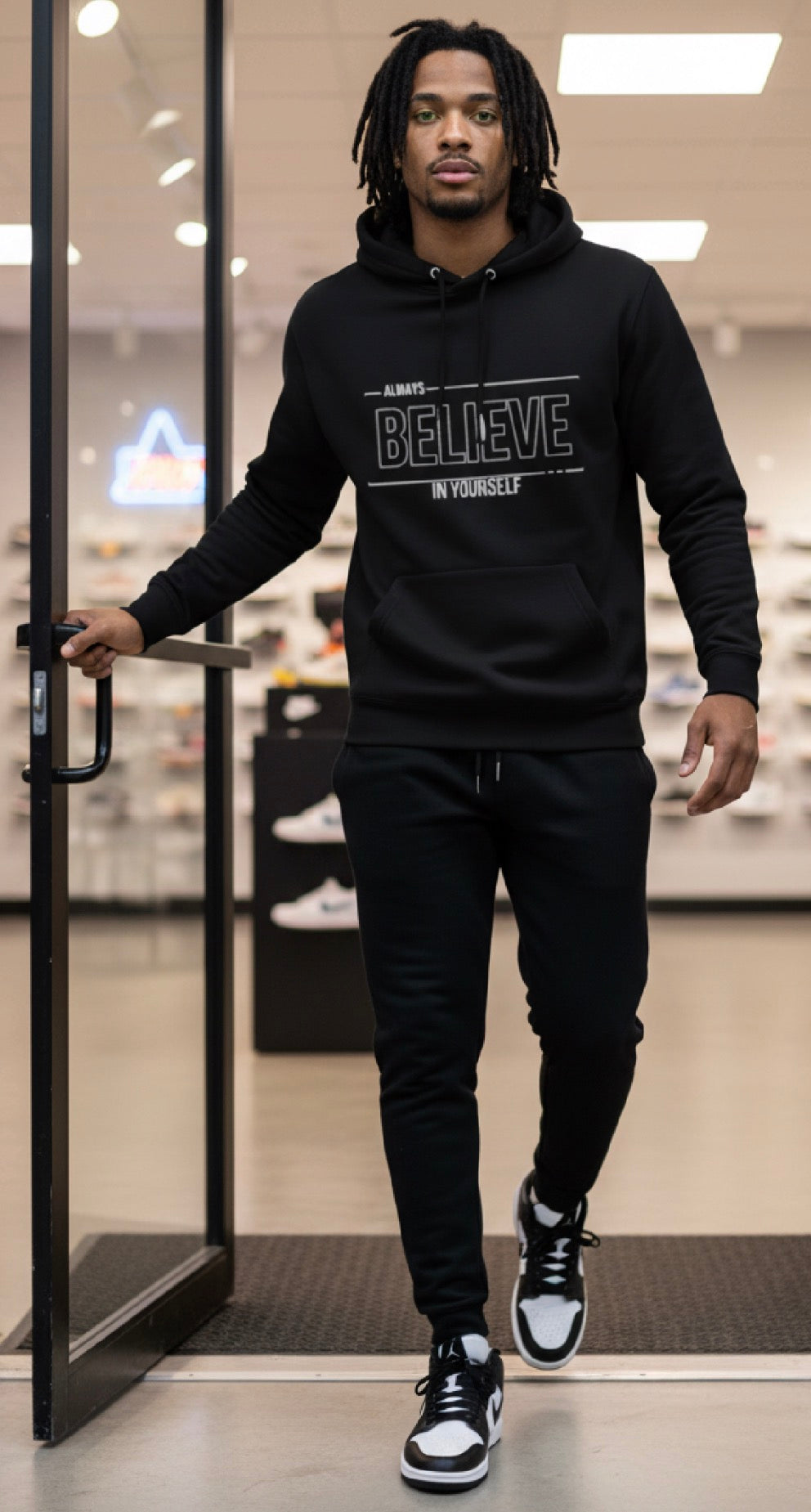 Mindset Collection Unisex Hoodie – "Always Believe in Yourself" Black Heavyweight Pullover