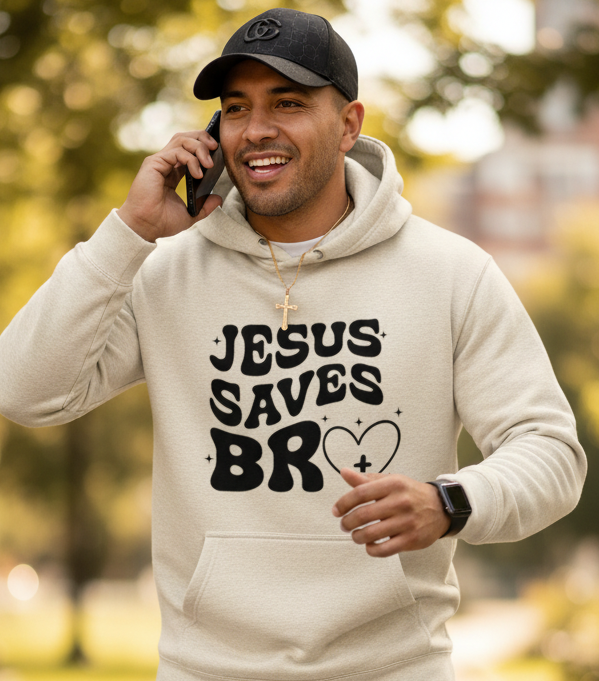 Jesus Saves Bro Hoodie | Christian Faith Graphic Pullover