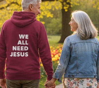 We All Need Jesus Graphic Hoodie - Maroon Burgundy