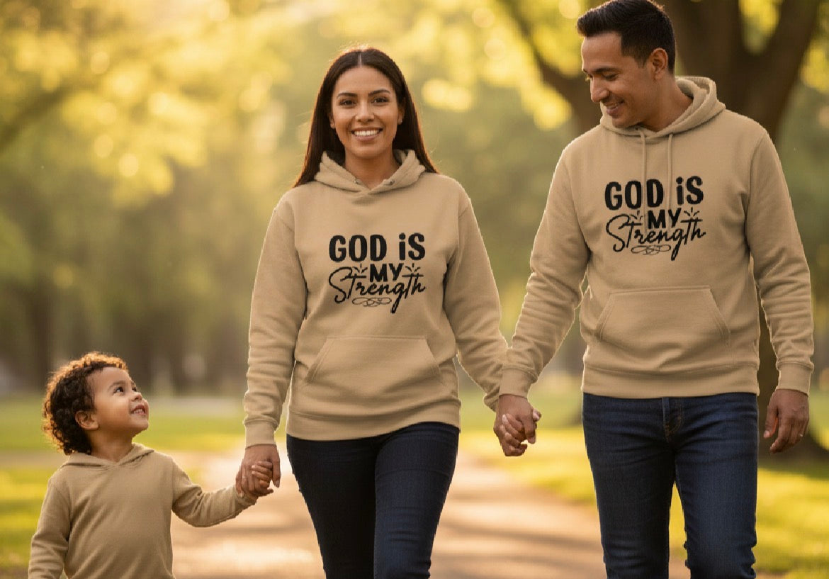 God Is My Strength Hoodie | Christian Faith Inspirational Pullover