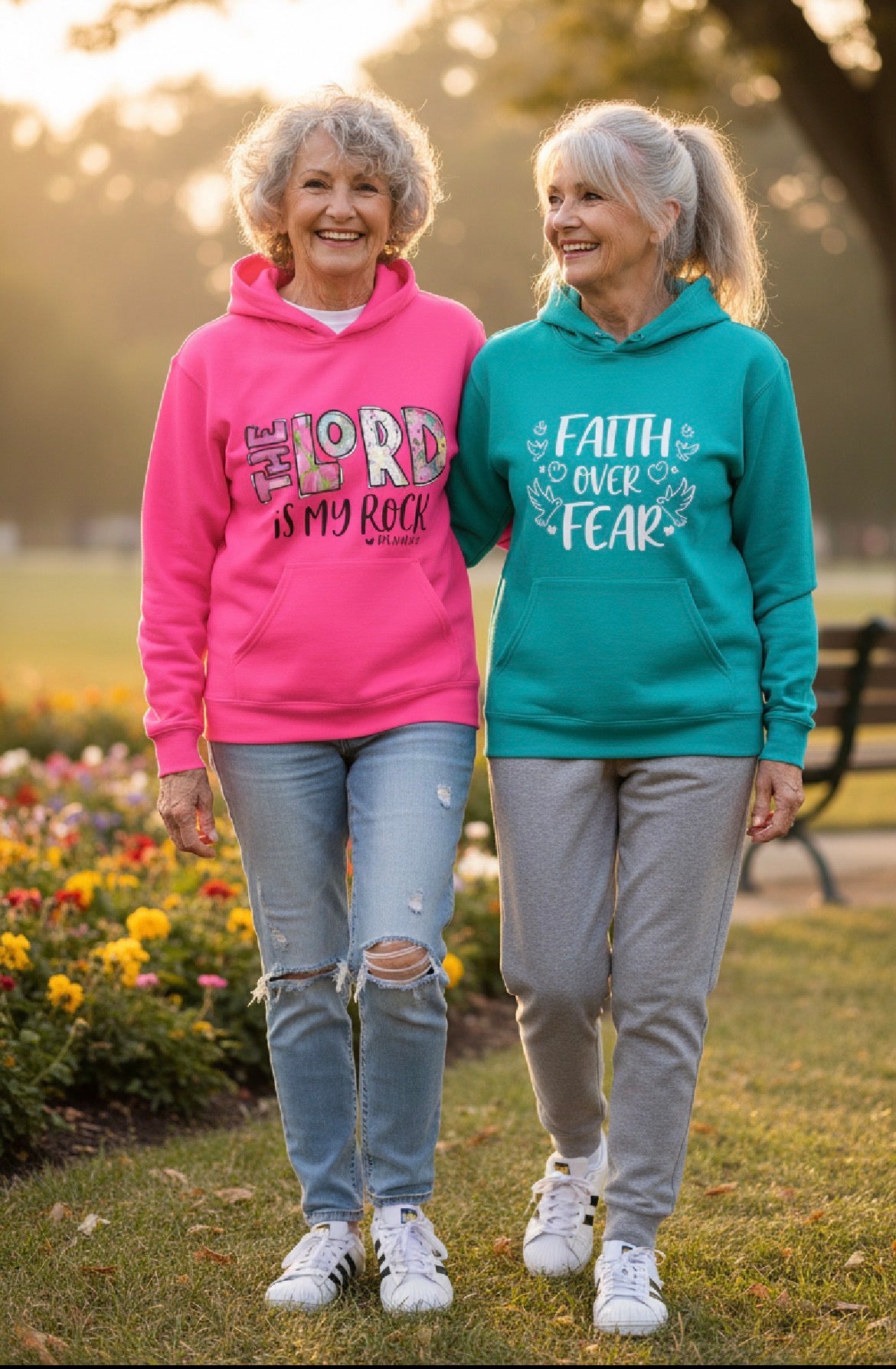 The Lord Is My Rock Psalm 18:2 Graphic Hoodie - Hot Pink