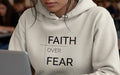 Faith Over Fear Graphic Hoodie - Oatmeal Beige