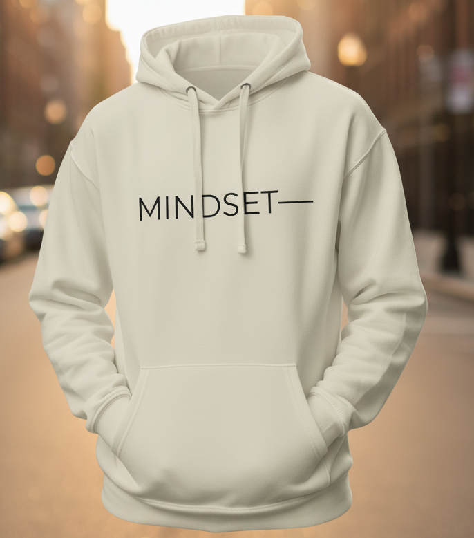 Mindset Collection Unisex Hoodie – Signature "MINDSET" Cream Heavyweight Pullover