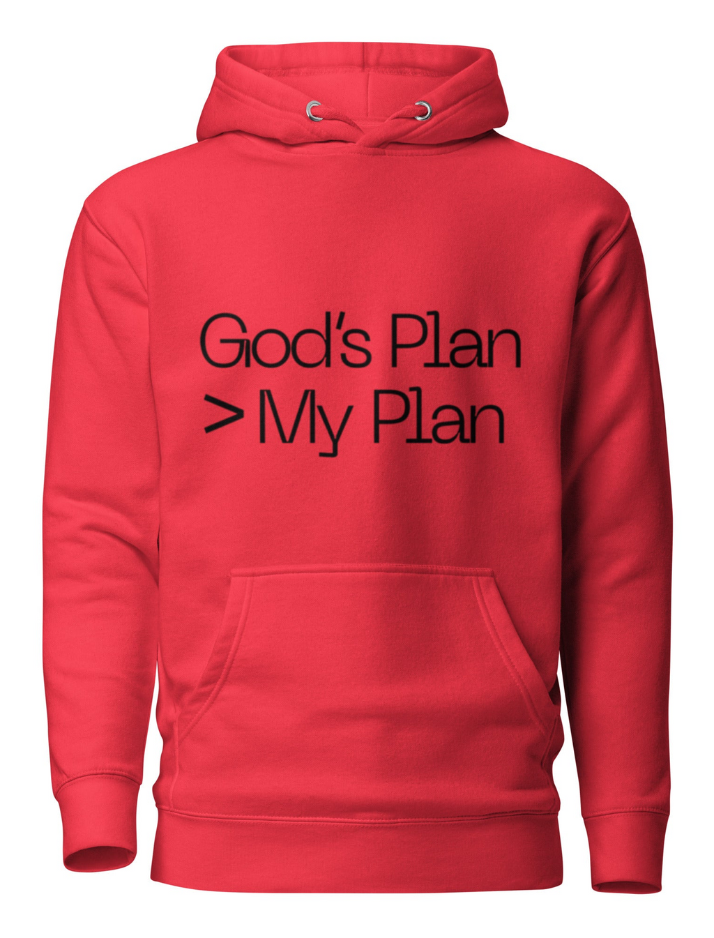 Mindset Collection Unisex Hoodie – "God's Plan > My Plan" Red Heavyweight Pullover