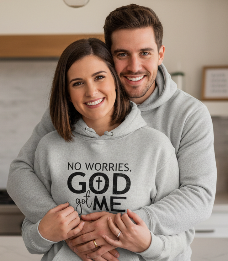 No Worries, God Got Me Hoodie | Christian Faith Inspirational Pullover