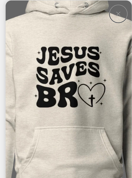 Jesus Saves Bro Hoodie | Christian Faith Graphic Pullover