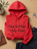 Mindset Collection Unisex Hoodie – "God's Plan > My Plan" Red Heavyweight Pullover