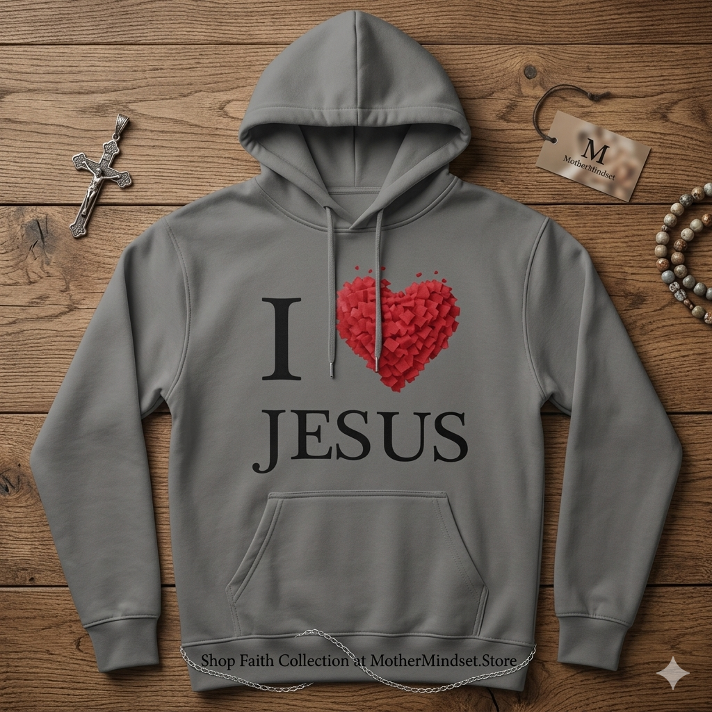 I Love Jesus Graphic Hoodie - Charcoal Gray