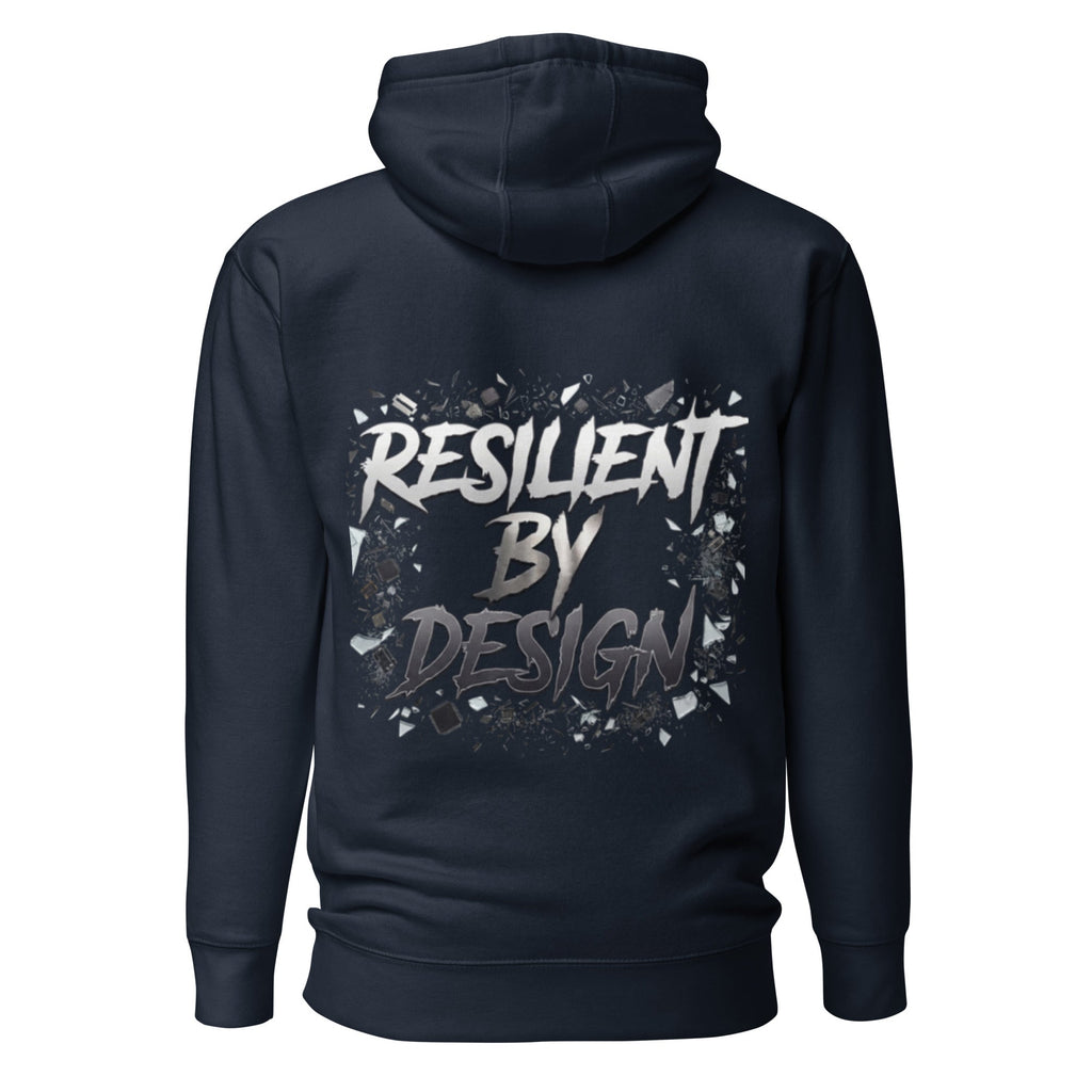 Resilient by Design Back Graphic Hoodie | MotherMindset Intention Collection – Navy Blue