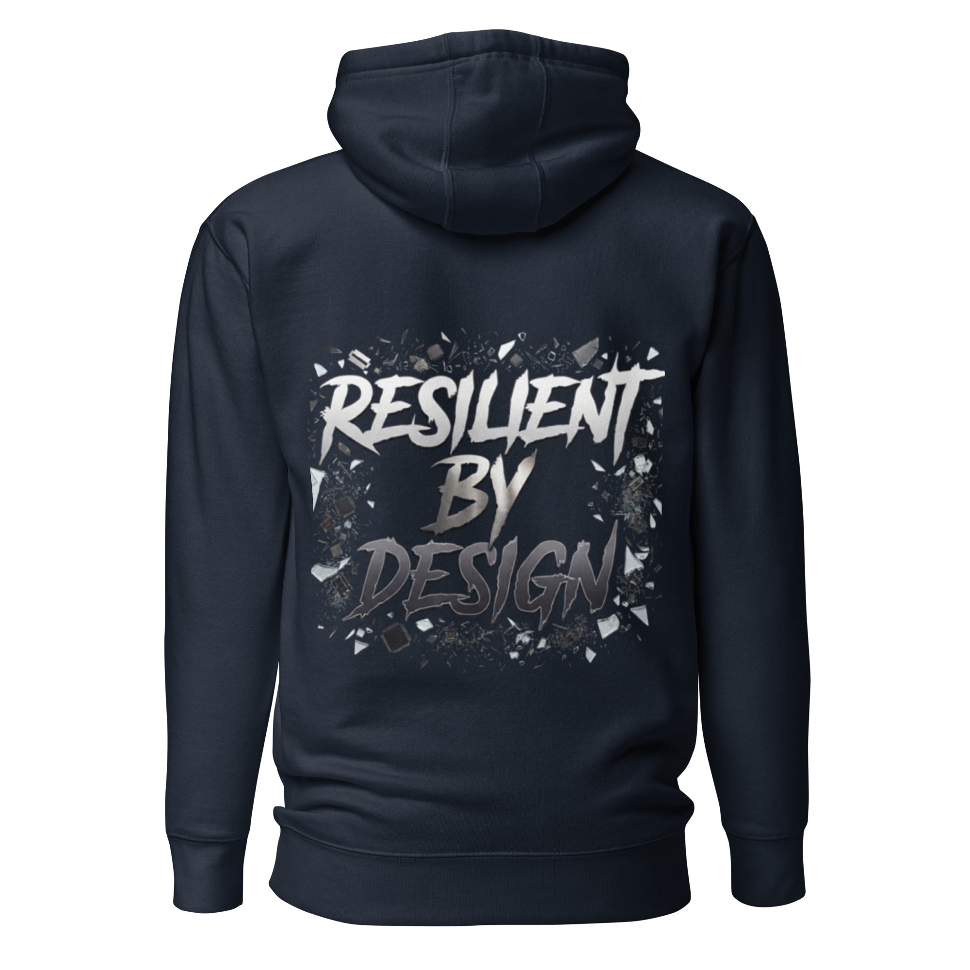 Resilient by Design Back Graphic Hoodie | MotherMindset Intention Collection – Navy Blue