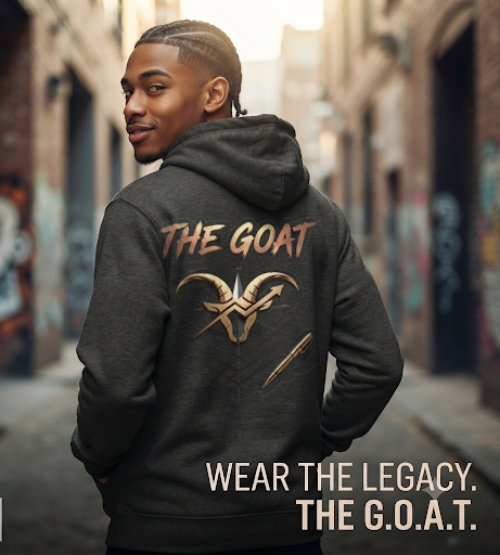 The GOAT Back Graphic Hoodie | MotherMindset Intention Collection – Dark Gray