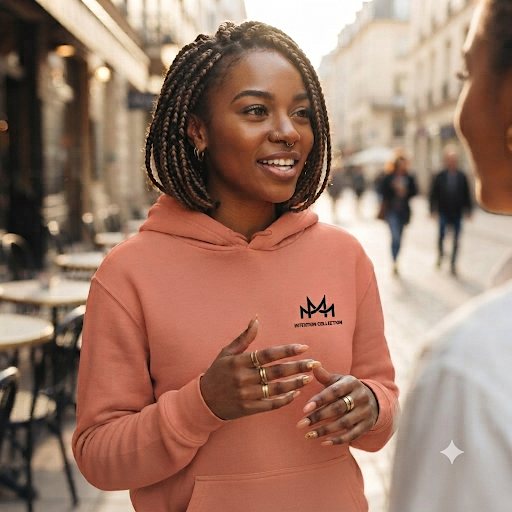 Protecting My Peace Back Graphic Hoodie | MotherMindset Intention Collection – Mauve Pink