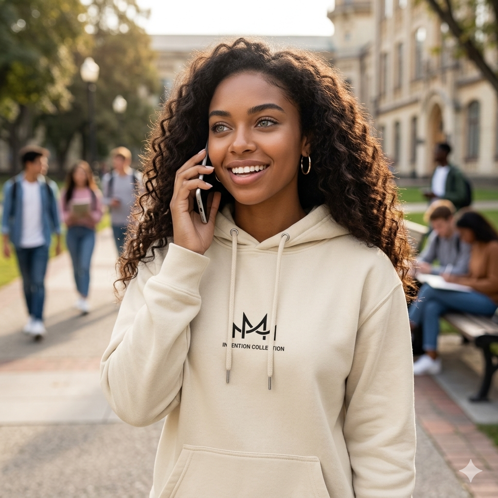 Hi Aura Low Profile Hoodie – Bone Cream