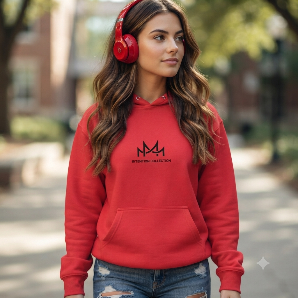 Protecting My Peace Back Graphic Hoodie | MotherMindset Intention Collection – Red