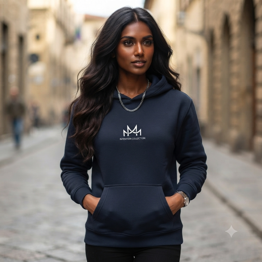 Resilient by Design Back Graphic Hoodie | MotherMindset Intention Collection – Navy Blue