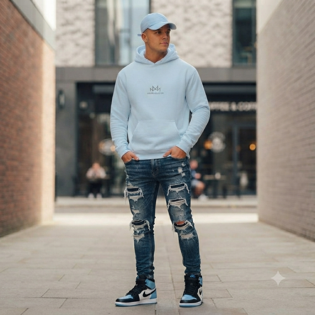 Shift Your Mindset Back Graphic Hoodie | MotherMindset Intention Collection – Baby Blue