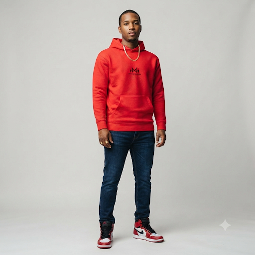 Protecting My Peace Back Graphic Hoodie | MotherMindset Intention Collection – Red