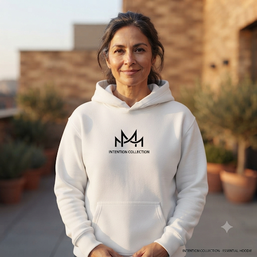 Hi Aura Back Graphic Hoodie | MotherMindset Intention Collection – White