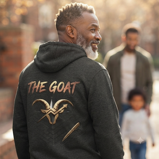 The GOAT Back Graphic Hoodie | MotherMindset Intention Collection – Dark Gray