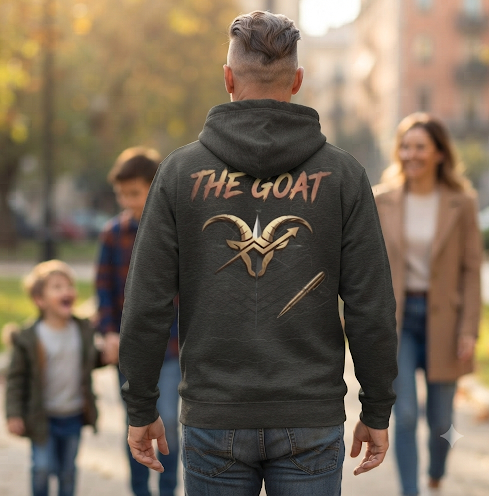 The GOAT Back Graphic Hoodie | MotherMindset Intention Collection – Dark Gray
