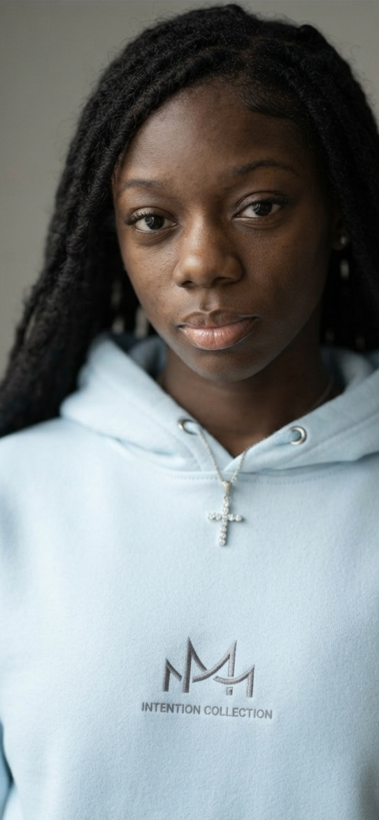 Shift Your Mindset Back Graphic Hoodie | MotherMindset Intention Collection – Baby Blue