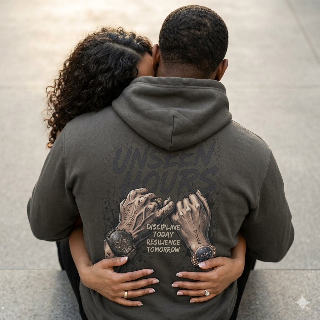 Unseen Hours Back Graphic Hoodie | MotherMindset Intention Collection – Charcoal Gray