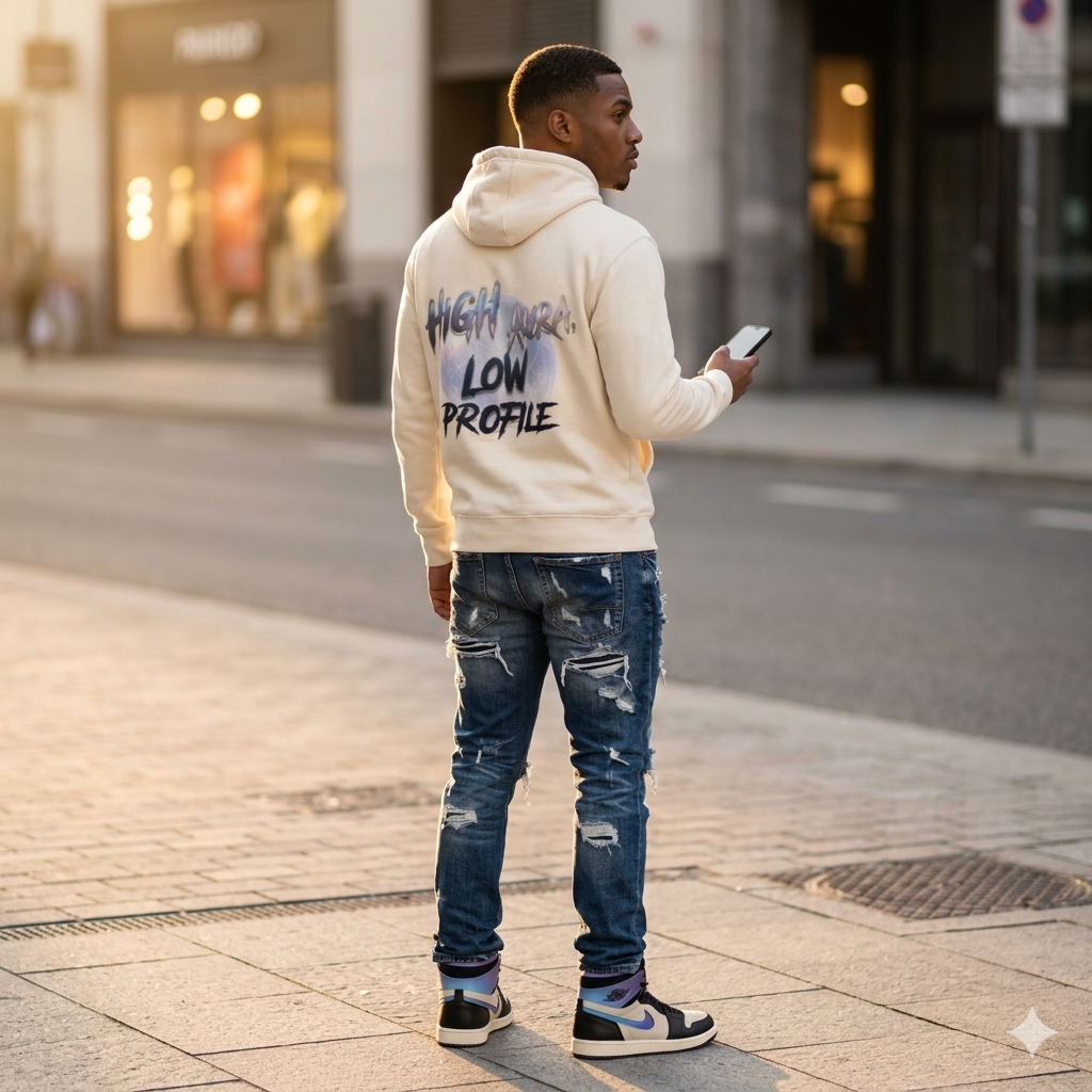 Hi Aura Low Profile Hoodie – Bone Cream
