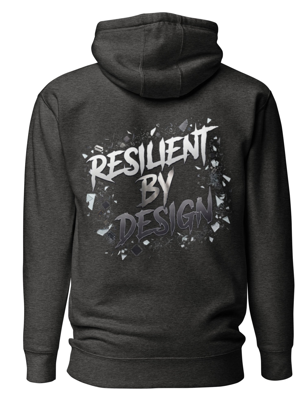 Resilient by Design Back Graphic Hoodie | MotherMindset Intention Collection – Dark Gray