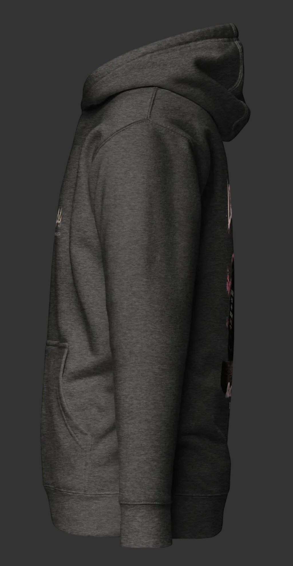 “Locking In” Hot Pink/Black Graphic Back Hoodie - Gray