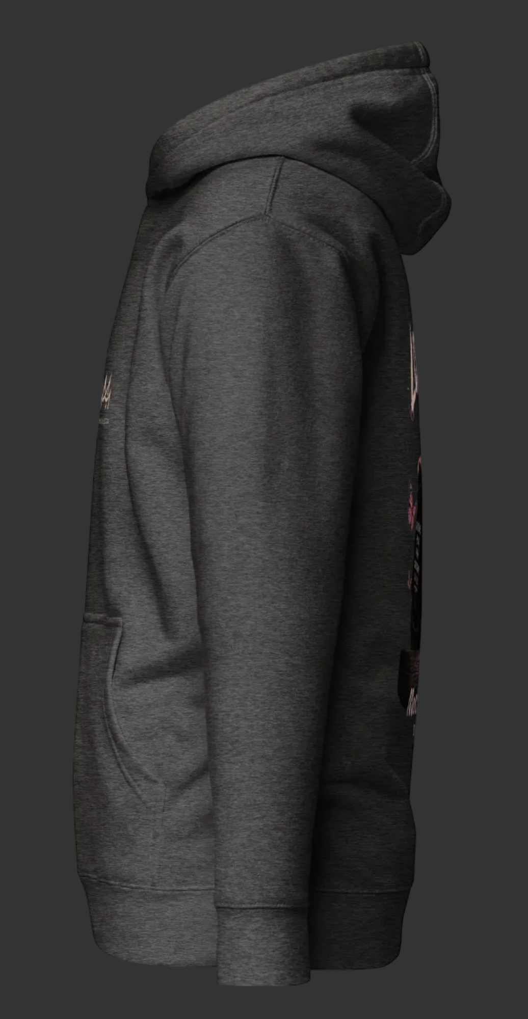 “Locking In” Hot Pink/Black Graphic Back Hoodie - Gray