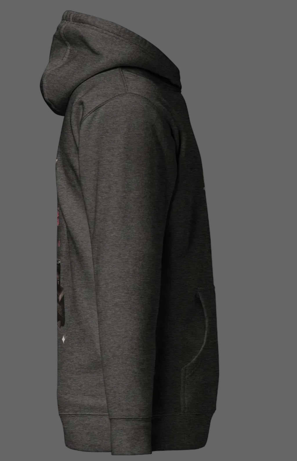 “Locking In” Hot Pink/Black Graphic Back Hoodie - Gray
