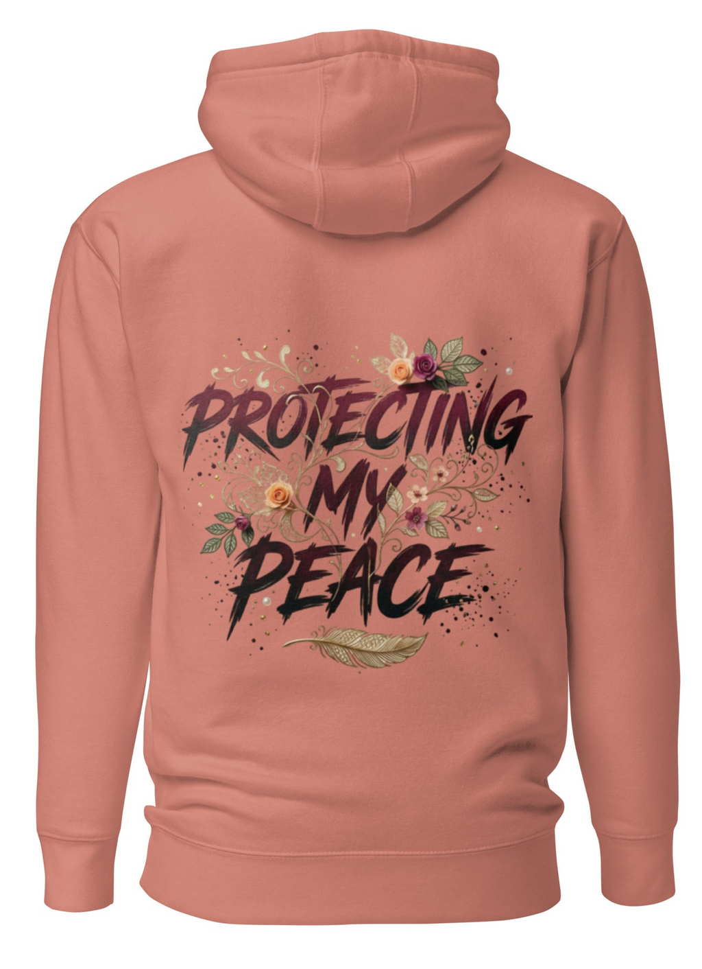 Protecting My Peace Back Graphic Hoodie | MotherMindset Intention Collection – Mauve Pink